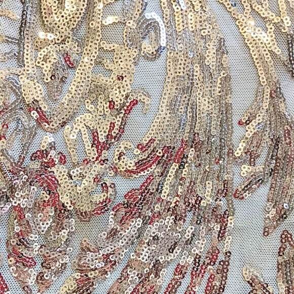 LULUS Mirasol Rose Gold Sequin Long Sleeve Bodycon Mini Dress Size XS - Picture 2 of 9